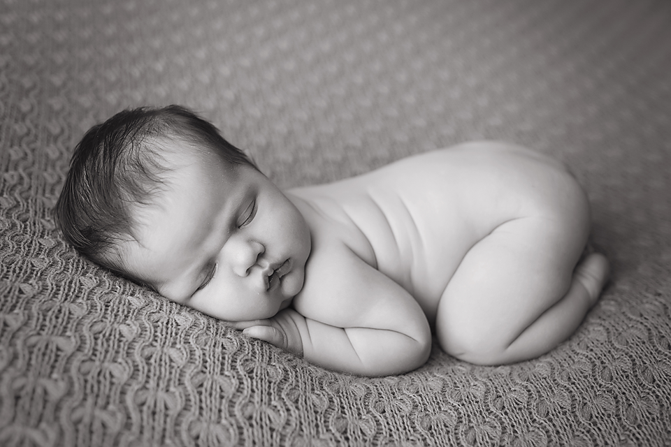 flemington NJ baby girl sleeping black and white photo