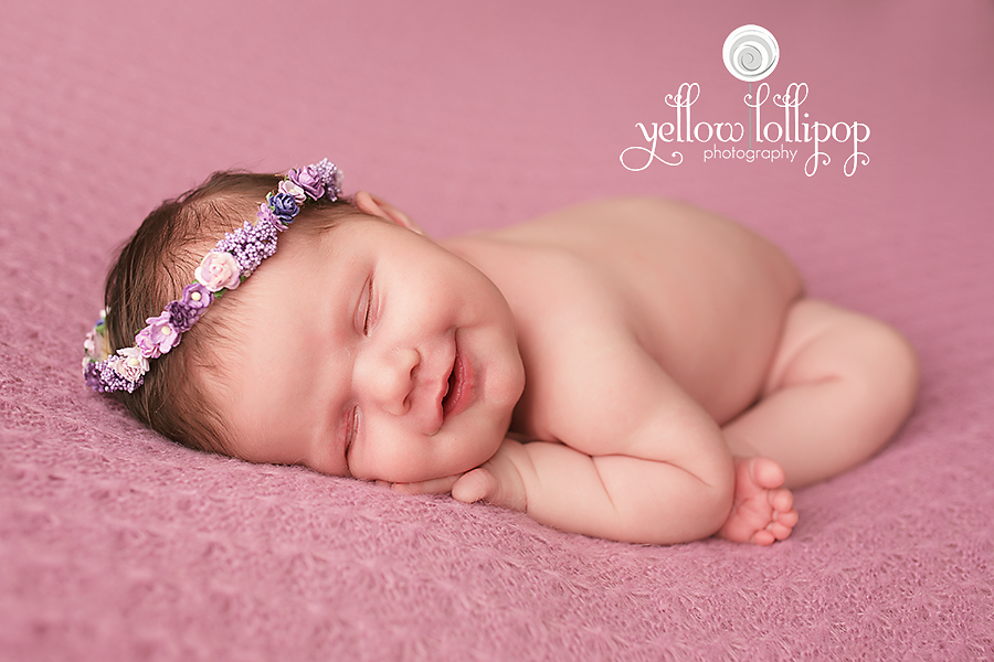 smiley baby girl sleeping newborn photography flemington nj 