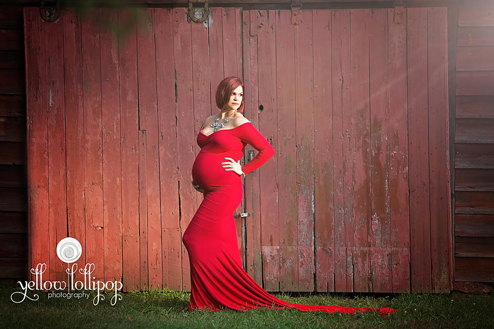 hunterdon county nj maternity photo lady in red dress