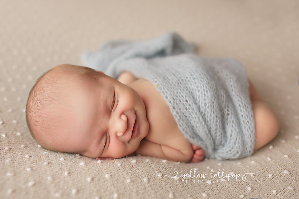 union county nj newborn photo session baby boy smiling