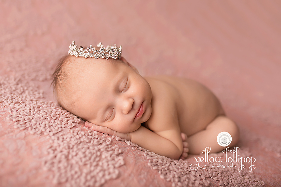 hillsborough nj newborn photo session baby on pink