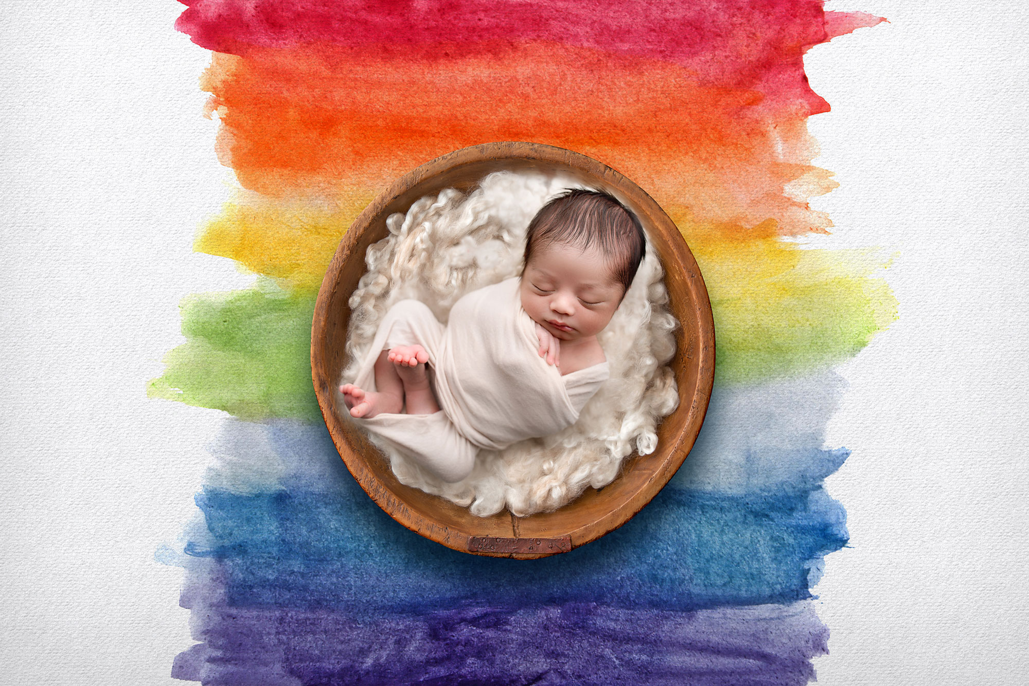 middlesex county NJ newborn baby photographer rainbow baby, indian festival of color holi