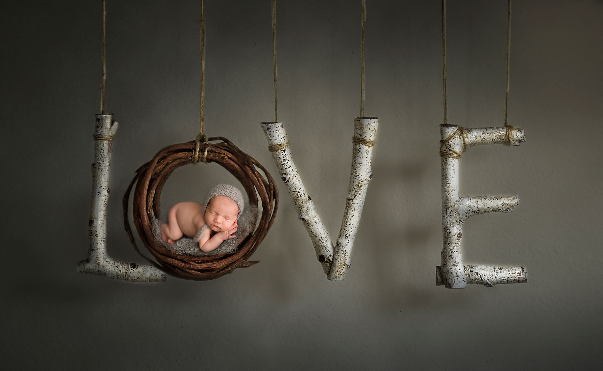 newborn baby composite photography love sign morris county nj photographer