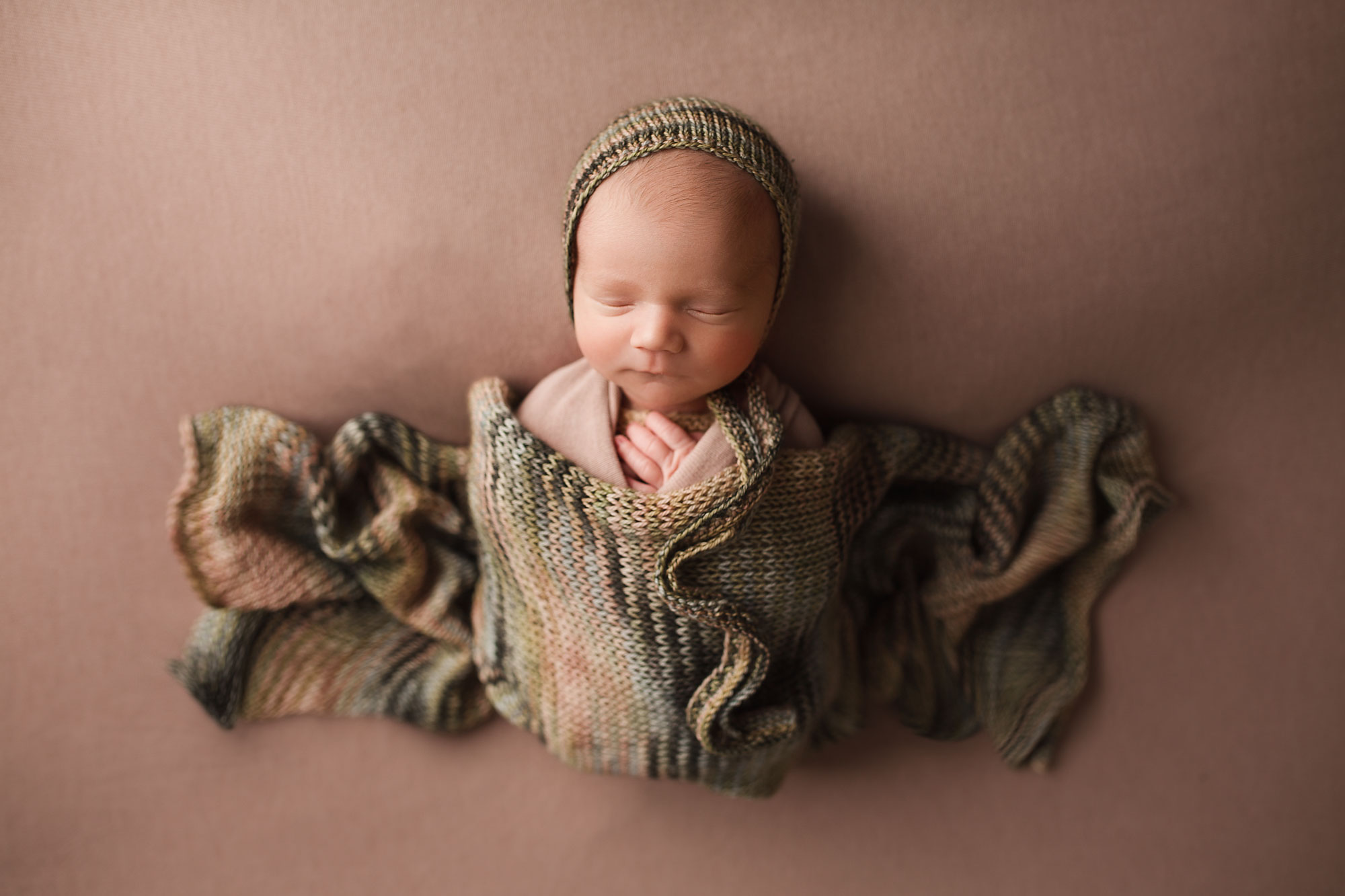 bundled baby sleeping newborn photographer morris county 