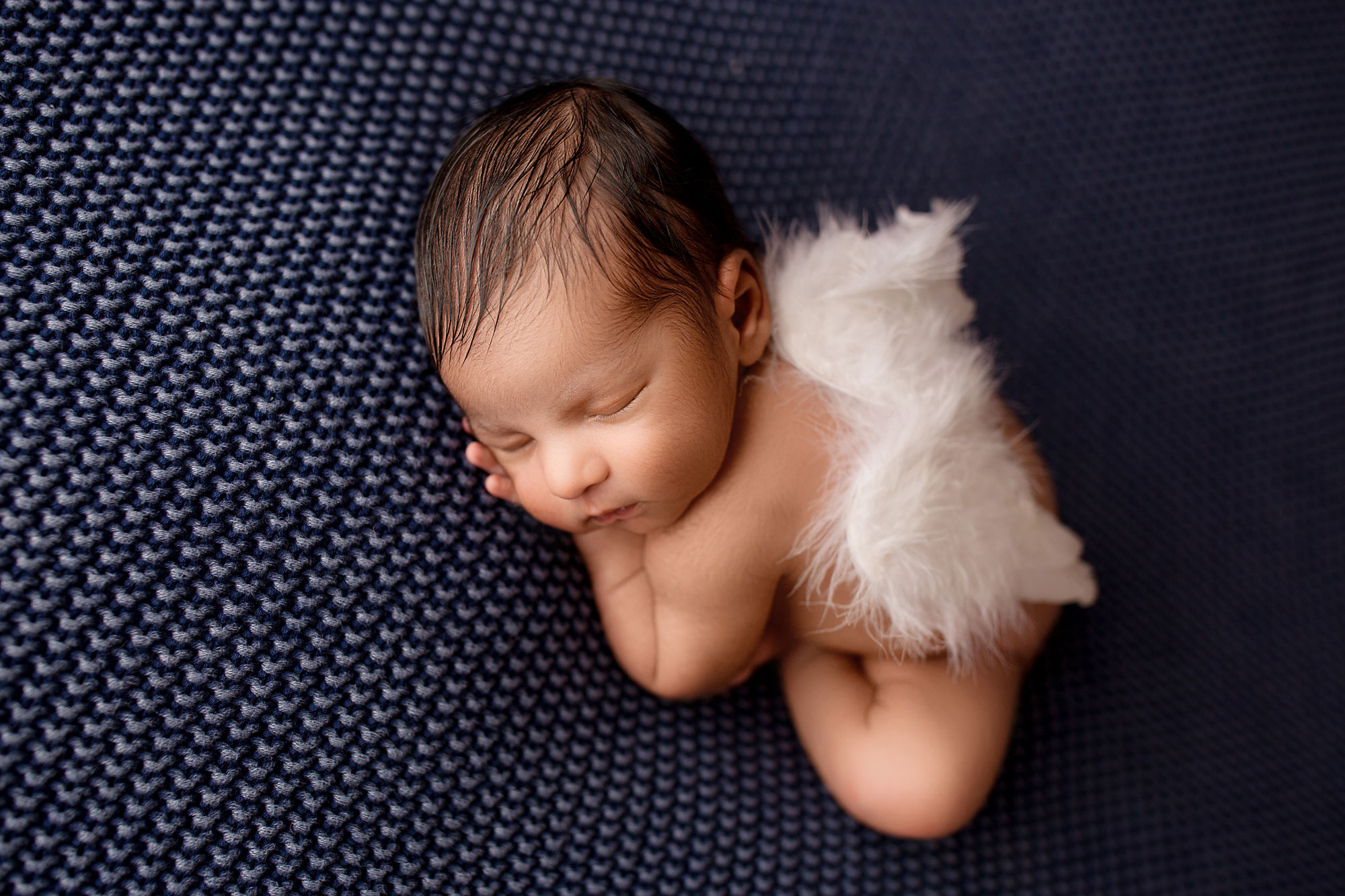 Somerset county NJ newborn photo session baby with angel wings