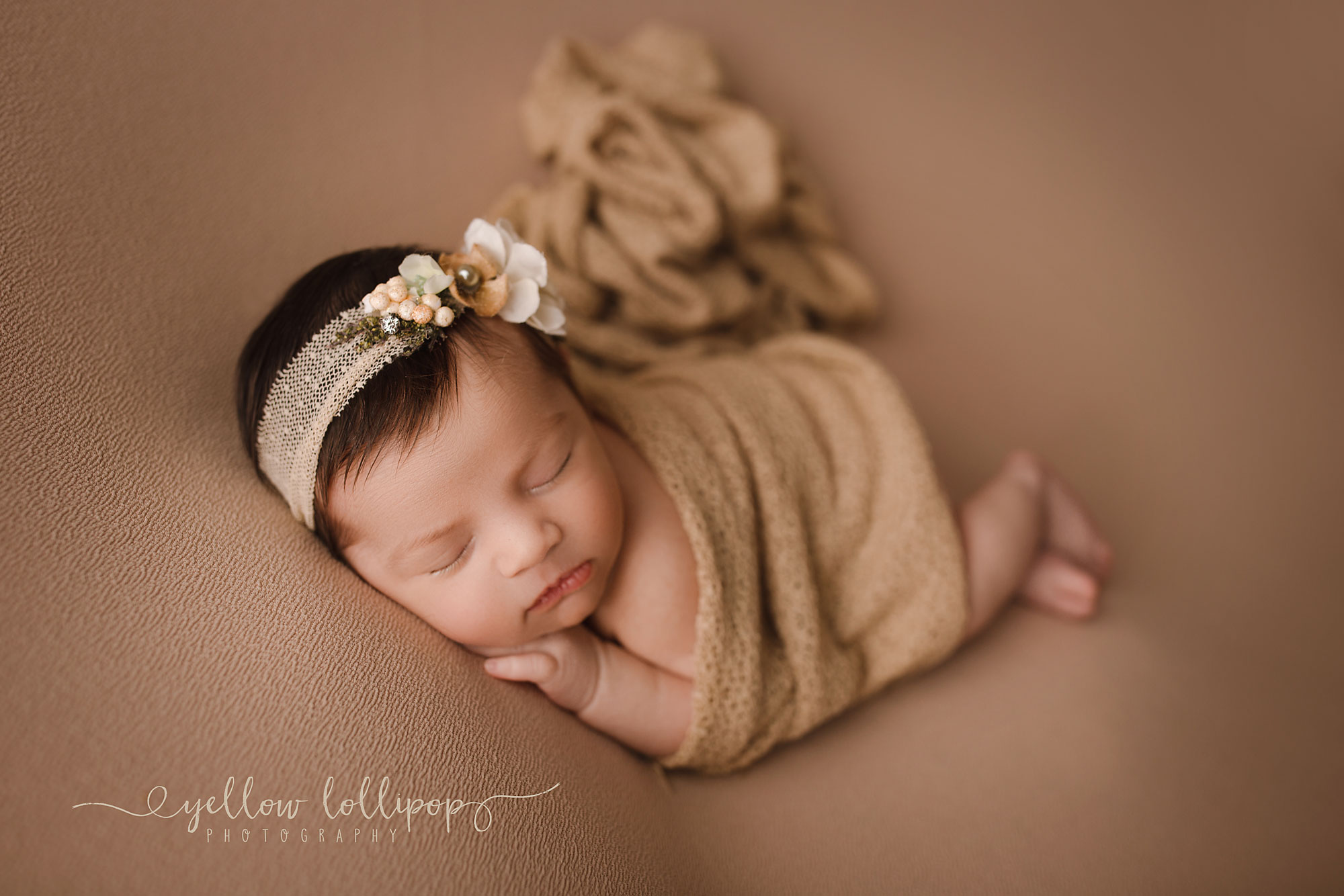 central nj newborn photography baby sleeping on a beige blanket