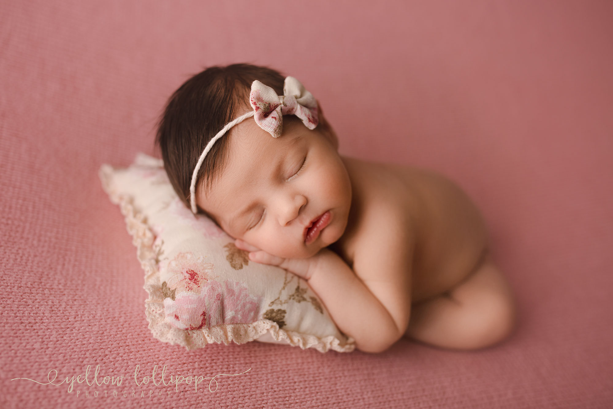central nj newborn photography baby sleeping on a pillow