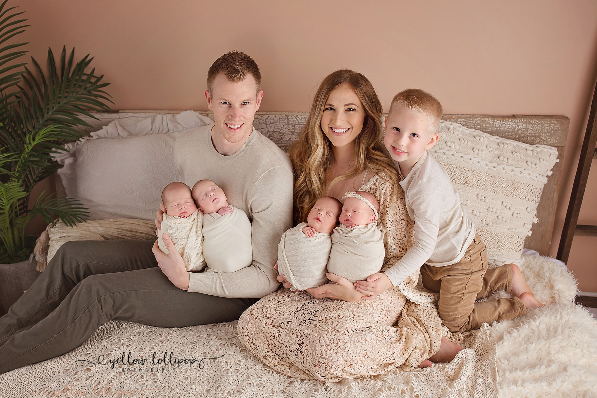 quadruplets newborn photography family photos