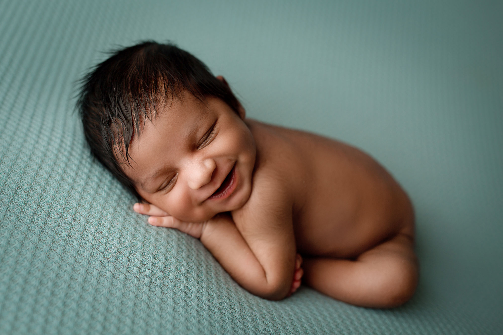 baby photography PA, naked baby smiling in his sleep