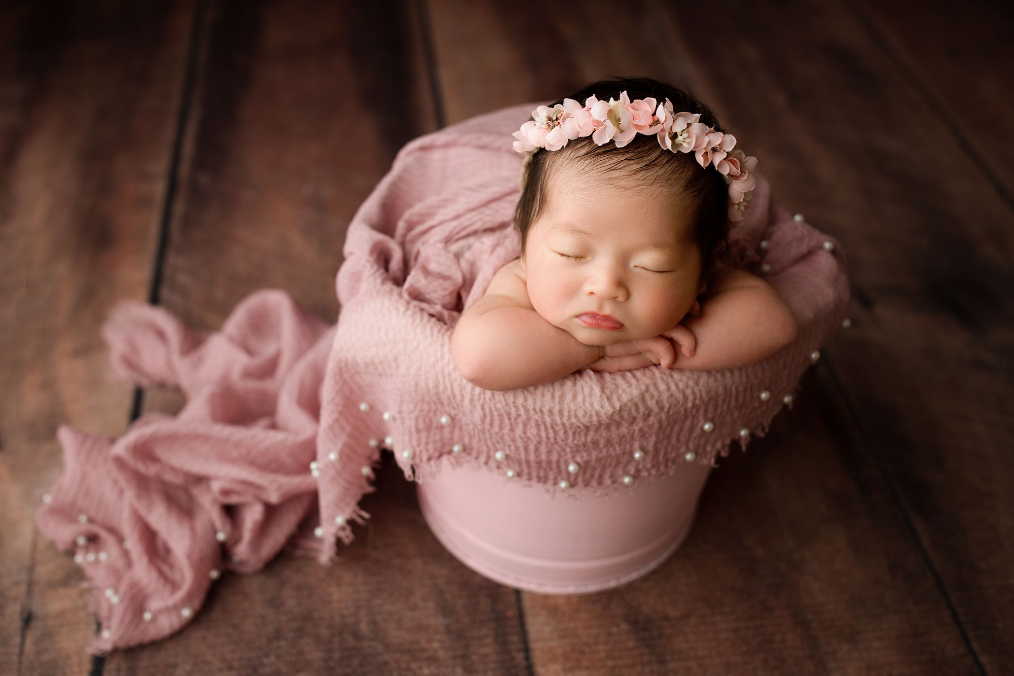 all pink baby girl photo session 