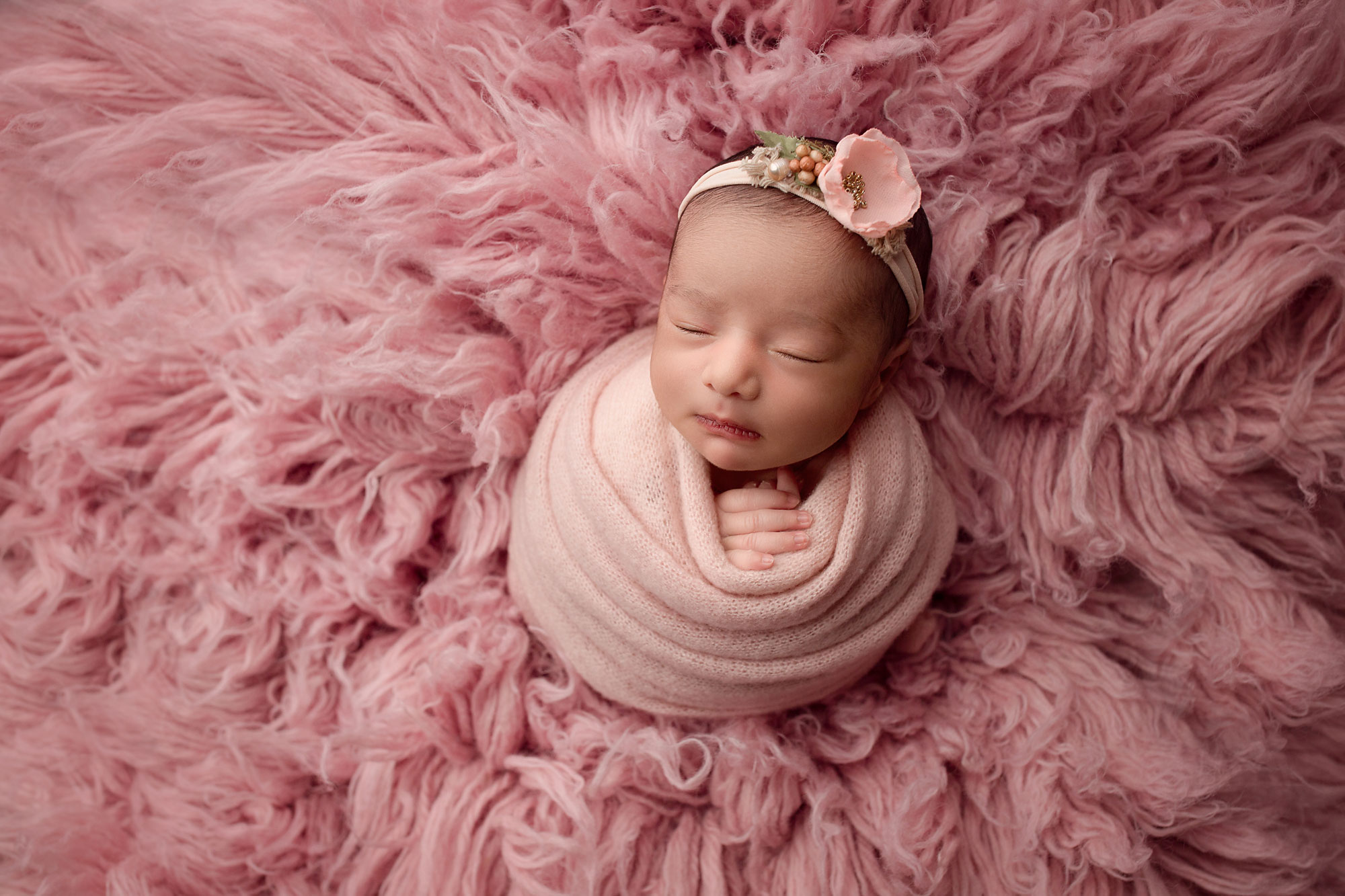 all pink baby girl photo session