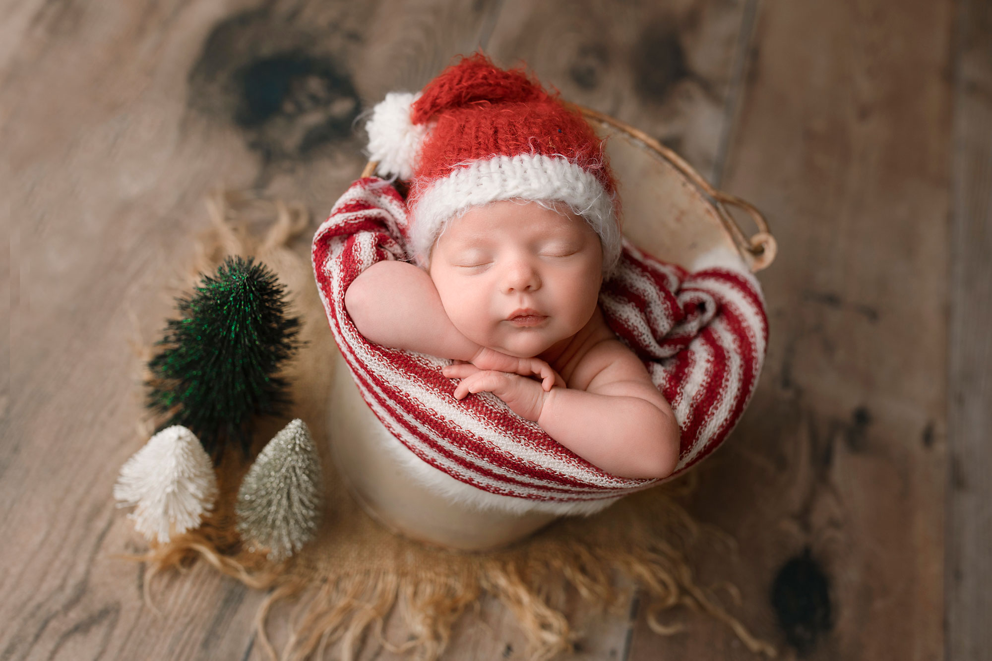 newborn baby dressed like santa