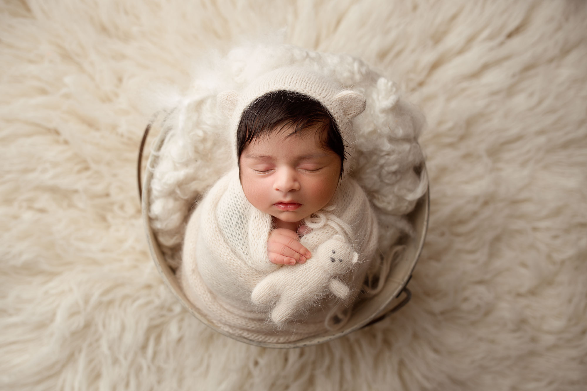 baby boy sleeping on a blanket NJ newborn photography