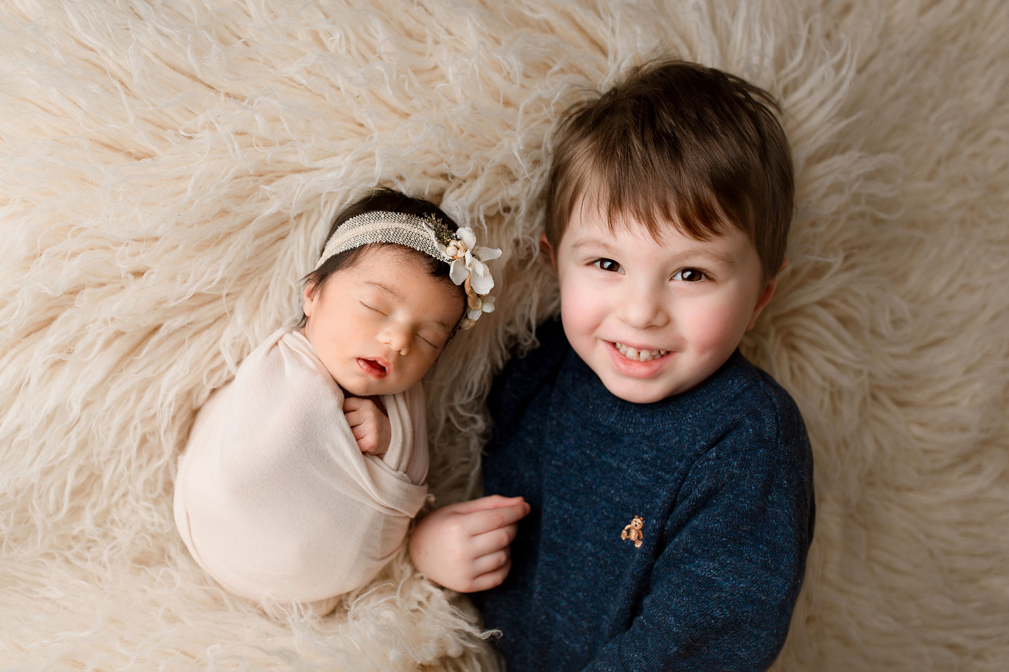 Passaic county newborn photographer photos of baby and older brother