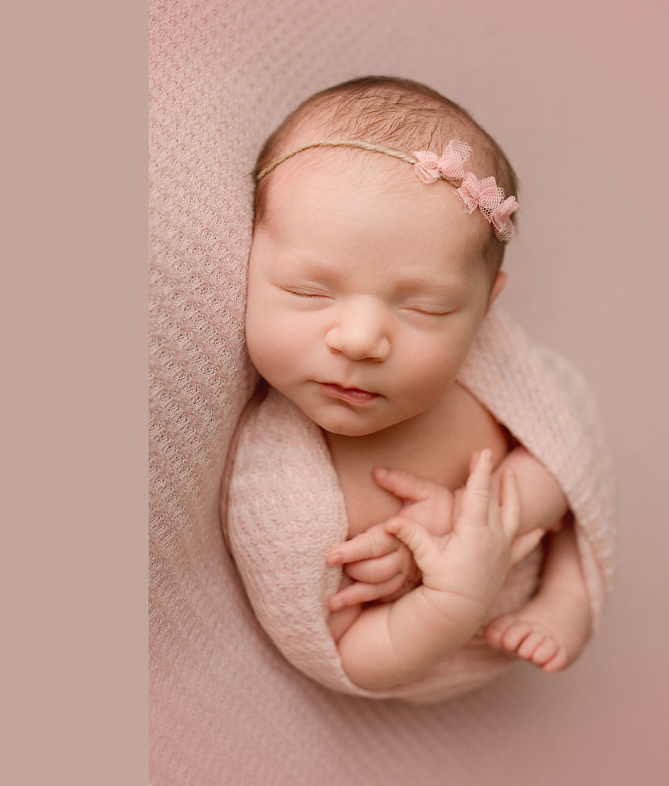nj newborn photos showing a baby girl